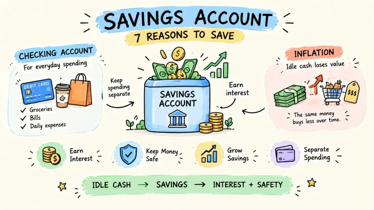What is the benefit of a savings account with interest and safety