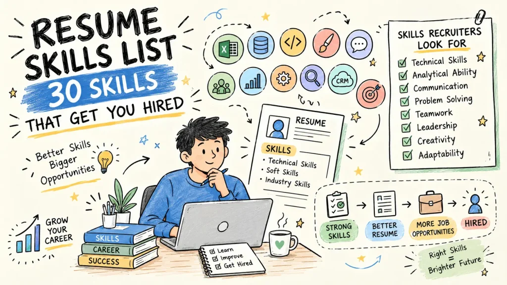 Resume skills list showing hard and soft skills for job seekers